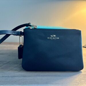 Coach Wristlet Navy Blue Women's Bag